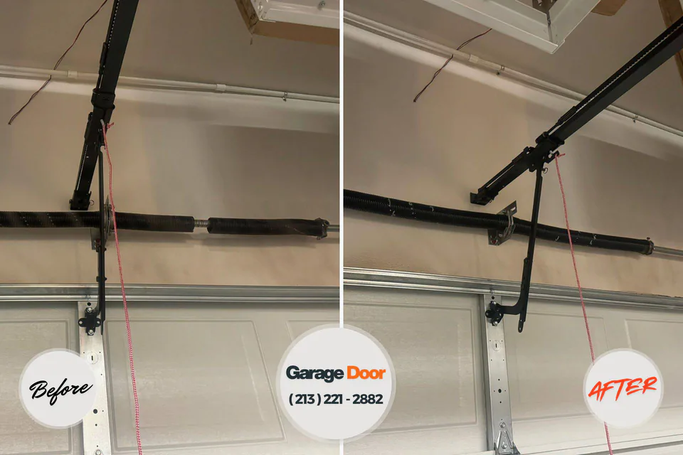 Before and after: garage door repair East Dublin, GA